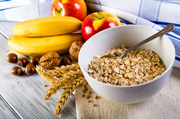 Bowl of cereal. Healthy breakfast.