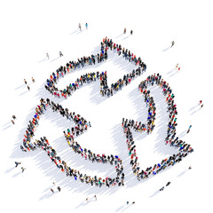 arrow direction shape icon 3D rendering