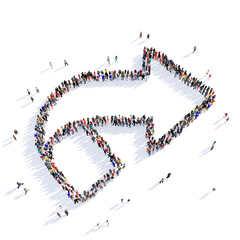 arrow direction shape icon 3D rendering