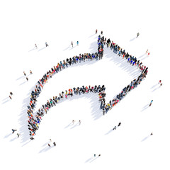 arrow direction shape icon 3D rendering