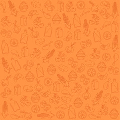 Seamless food pattern. Vector flat cartoon illustration