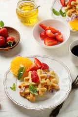 morning waffles with fruits