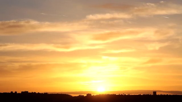 Urban Sunset with beautiful clouds 