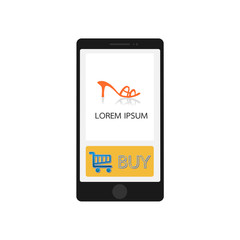 Smartphone with store app, elegant design. Clean and modern style. Vector illustration. EPS10