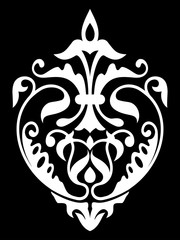 Damask white and black pattern.