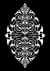 Damask white and black pattern.