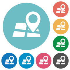 Flat map location icons