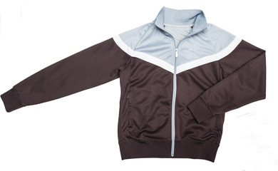 grey-brown windbreaker track  jacket full zip