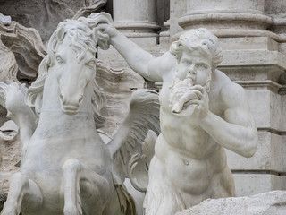 Fontana de Trevi en Roma, detalle