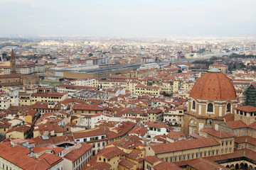 Fototapeta na wymiar Panorama of Florence opening from Campanile Tower 