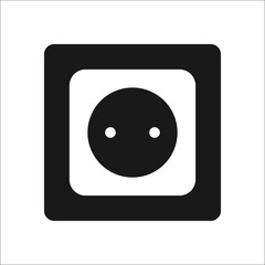 Power socket simple icon on background