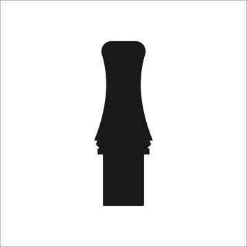Vaping drip tip simple icon on background