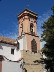 Fototapeta na wymiar Espagne - Andalousie - Ronda - Clocher Eglise Sainte-Isabelle des Anges