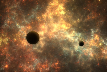 Obraz na płótnie Canvas Planets in the space.