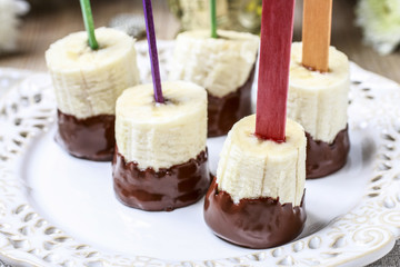 Chocolate dipped bananas