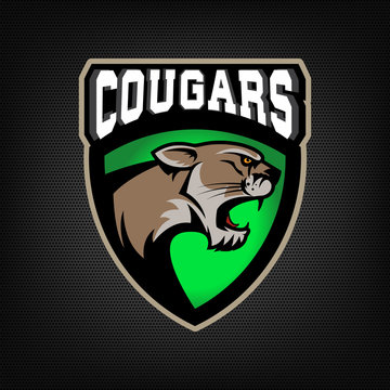 Cougars. sport team emblem.