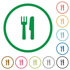 Cutlery outlined flat icons