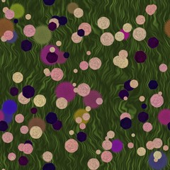 Bright flowers of various plants on a spring meadow / seamless pattern - 116015314