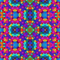Abstract seamless texture of multicoloured mosaic kaleidoscope pattern for background - 116015339