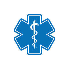 life star medical snake icon on white background