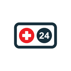 Fototapeta premium medical sign plus nonstop phone icon on white background