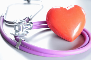 Stethoscope with heart. Medical stethoscope and heart