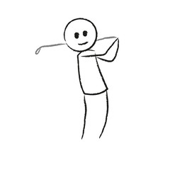 Person schwingt Golfschläger