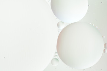 Oil drops in water.