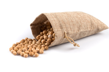 chick pea on white background