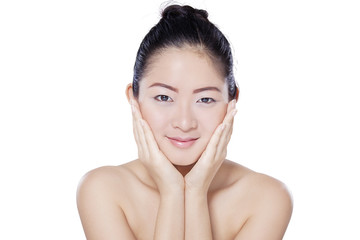 Obraz na płótnie Canvas Chinese model with fresh skin face