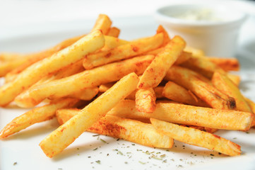 Fried potatoes on a plate