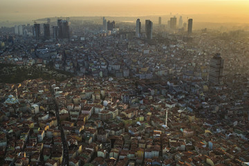Beautiful cityscape. View of Istanbul at sunset
