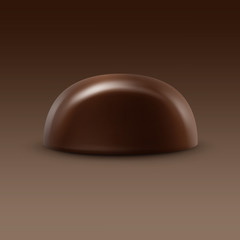 Vector Realistic Dark Black Bitter Chocolate Candy Isolated on Background