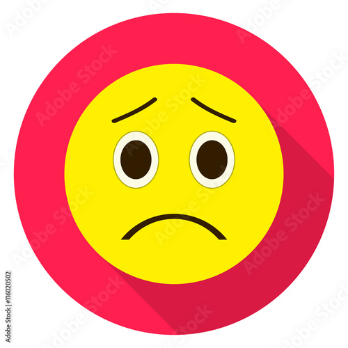 "Emoticon sad face. Sad emoji. Isolated vector illustration on white