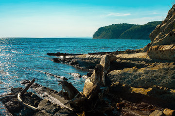 Seascape - reefs stretching into the sea