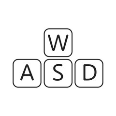 Vector isolated line icon gaming keypad.