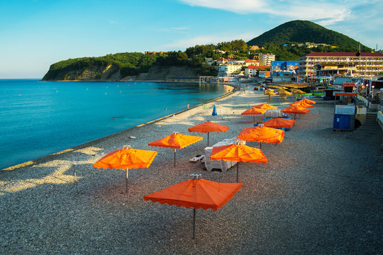 Beach on the Black Sea. Russia, Tuapse district, Olginka Village