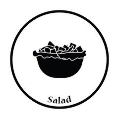 Salad in plate icon