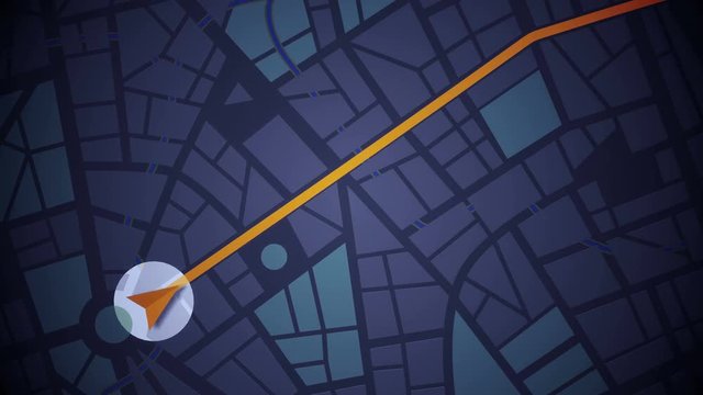 GPS Navigation, Localization. Seamless loop. 2D view. 4k, Ultra HD, UHD.