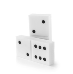 Few dominoes, isolated on white