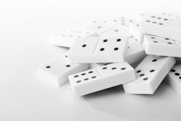 Heap of dominoes, isolated on white