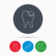 Dental fillings icon. Tooth restoration sign.