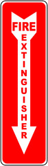 Sign of the fire extinguisher in vector, isolated over white