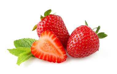Strawberries, isolated on white