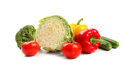 Fresh vegetables, isolated on white