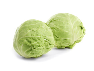 Fototapeta premium Two cabbage, isolated on white
