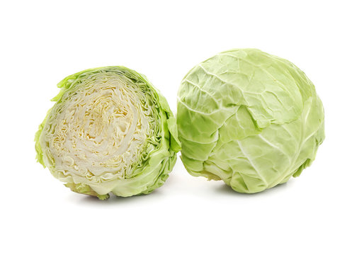 Two cabbage, isolated on white