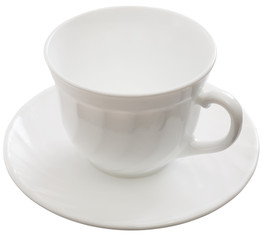 A cup on a saucer