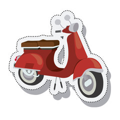 scooter sticker  isolated icon design, vector illustration  graphic 