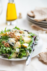 Green Salad with Pears, Blue Cheese, Walnuts